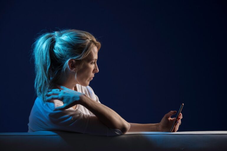 Woman using her smartphone