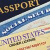 Passport social security card and driver's license