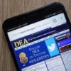 DEA website open on smartphone screen