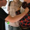 Boy is attacked by other teens.