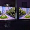 The LGQNED93 and LG QNED91 with garden on screen