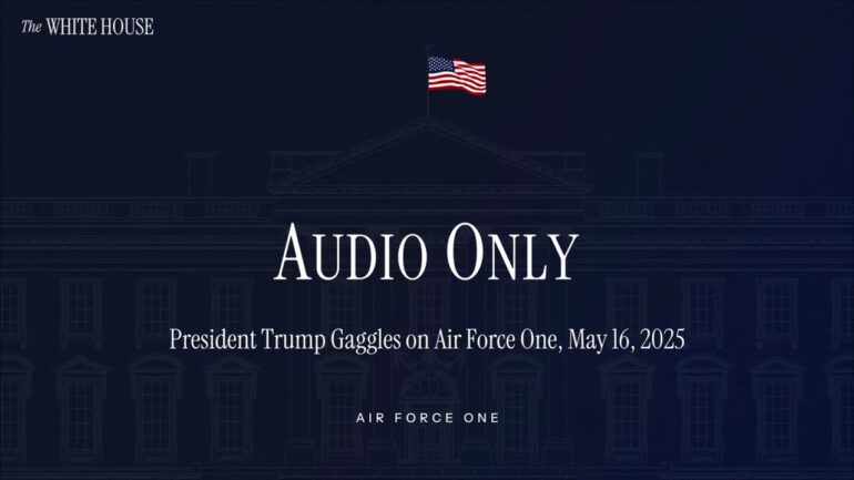 President Trump Gaggles with the Press on Air Force One, May 16, 2025