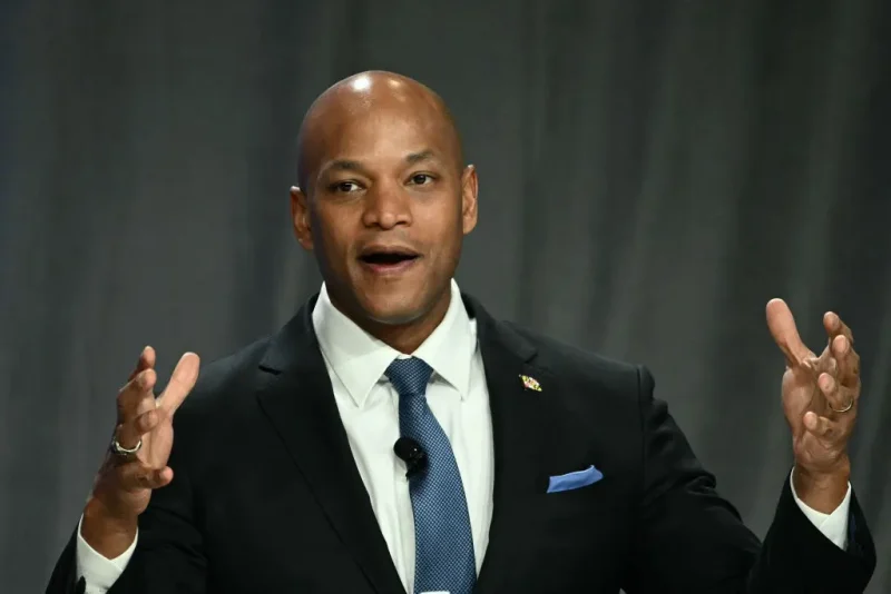 Governor of Maryland Wes Moore speaks at the National League of Cities Congressional Conference in Washington, DC, on March 10, 2025. (Photo by Brendan SMIALOWSKI / AFP) (Photo by BRENDAN SMIALOWSKI/AFP via Getty Images)