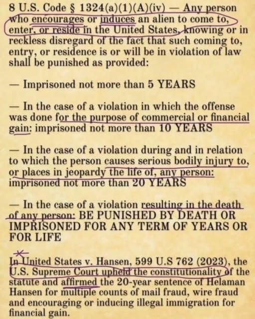 Using 8 U.S. Code § 1324(a)(1)(A)(iv) To Prosecute Joe Biden * 100PercentFedUp.com * by Noah