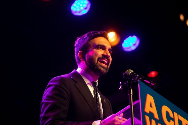 NYC Mayoral candidate Zohran Mamdani during a rally at Brooklyn Steel on Sunday, May 4, 2025