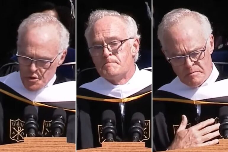 Politics: pelley's anti trump commencement speech was a public spectacle filled