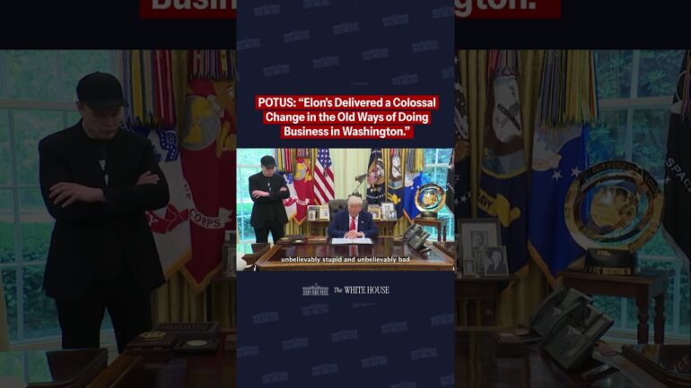 POTUS: "Elon's delivered a colossal change in the old ways of doing business in Washington."