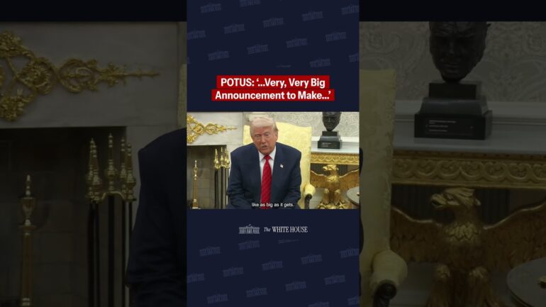 POTUS says he will have a "very big announcement to make" before he departs for the Middle East.