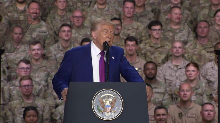 President Trump Delivers Remarks to Troops at Al Udeid Air Base, May 15, 2025
