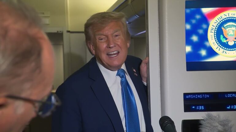 President Trump Gaggles with the Press on Air Force One, June 17, 2025