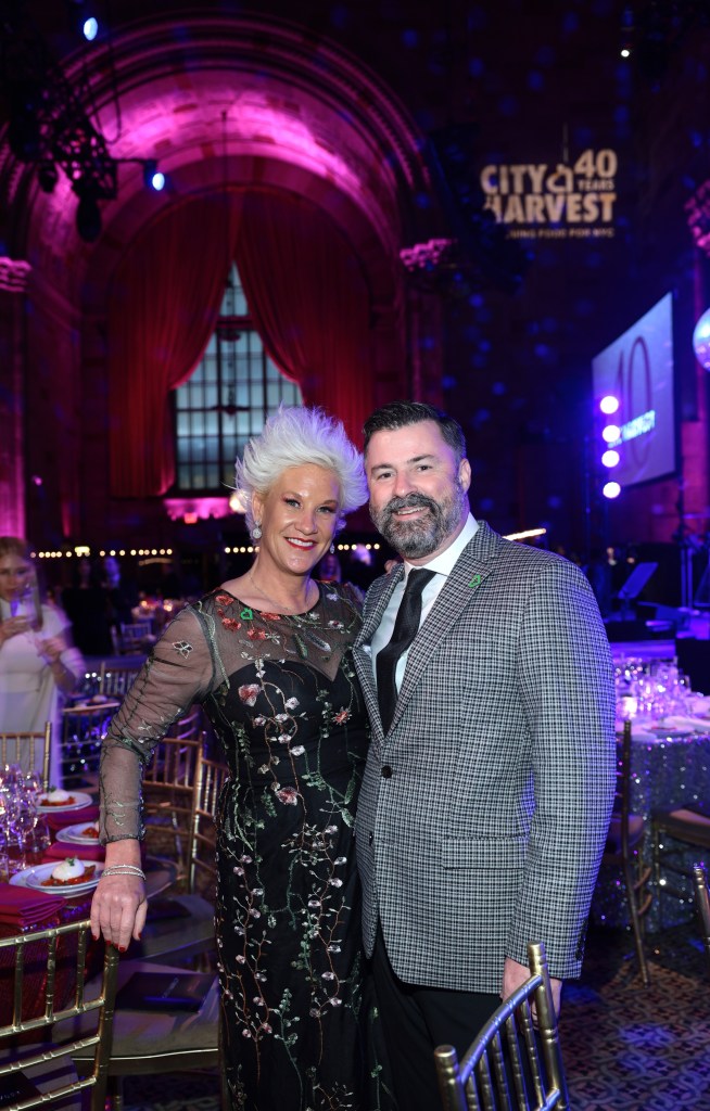 Anne Burrell and her husband.