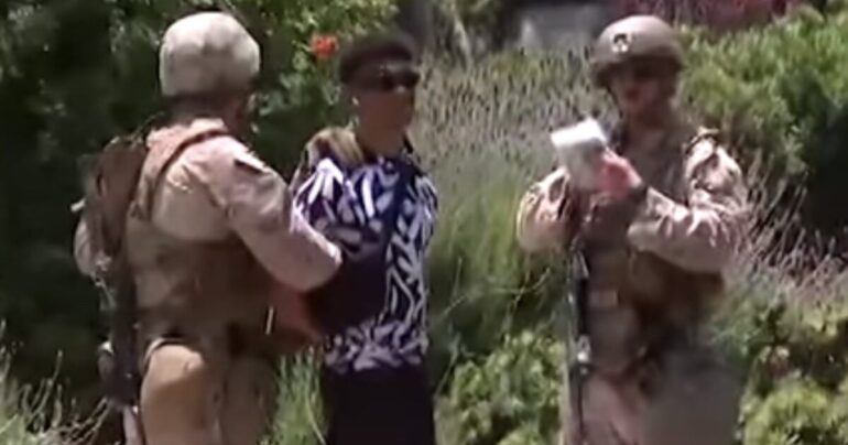 Marines Temporarily Detain Civilian In Los Angeles * 100PercentFedUp.com * by Danielle