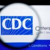 CDC logo magnified on a screen