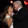 TOPSHOT - US President Donald Trump and the first lady Melania Trump dance at the Liberty Ball at the Washington DC Convention Center following Donald Trump's inauguration as the 45th President of the United States, in Washington, DC, on January 20, 2017. (Photo by JIM WATSON / AFP) (Photo by JIM WATSON/AFP via Getty Images)