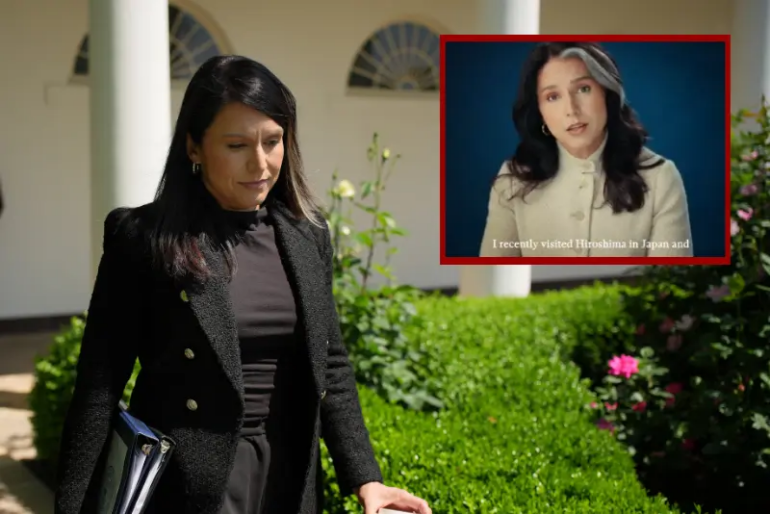 WASHINGTON, DC - MAY 01: U.S. Director of National Intelligence Tulsi Gabbard arrives for a National Day of Prayer event hosted by President Donald Trump in the Rose Garden at the White House on May 1, 2025 in Washington, DC The National Day of Prayer is a congressionally recognized observance that calls on people of all faiths to participate in a day of prayer and reflection. (Photo by Andrew Harnik/Getty Images)