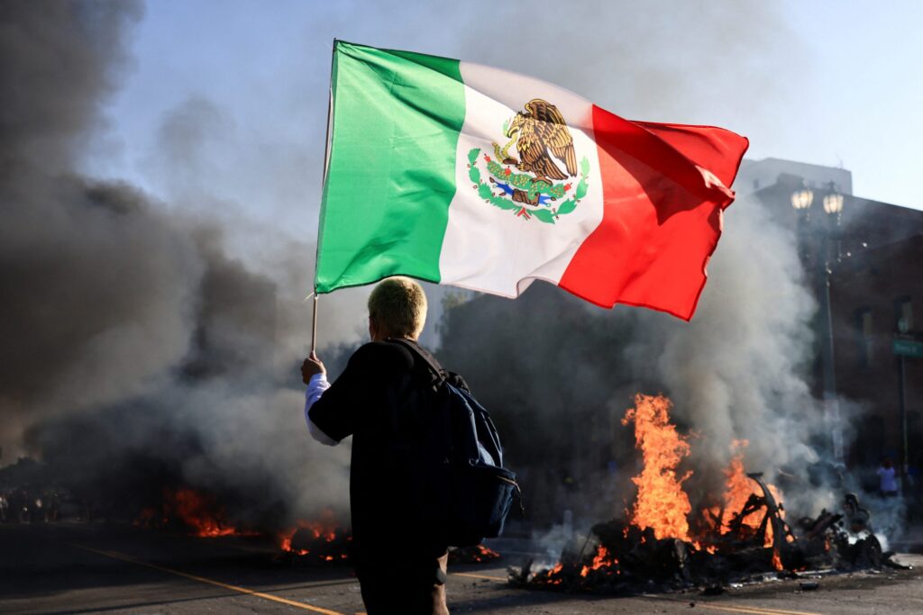 Politics: foreign flags fly in la anti ice riots vindicating
