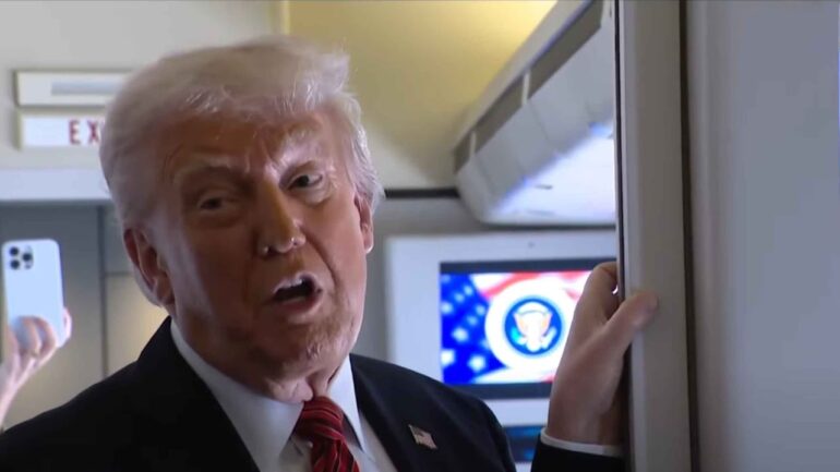 LIVE: President Trump Speaks to Reporters Air Force One