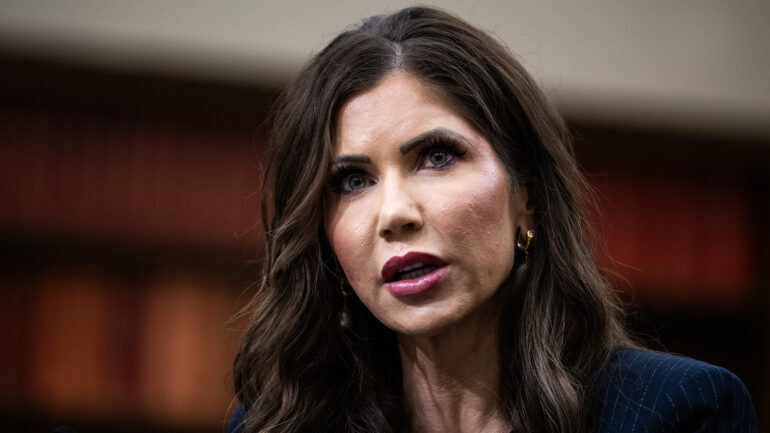 Satire news: allergic swelling leaves kristi noem’s face completely recognizable