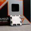 An AMD Ryzen 7 9800X3D on a desk