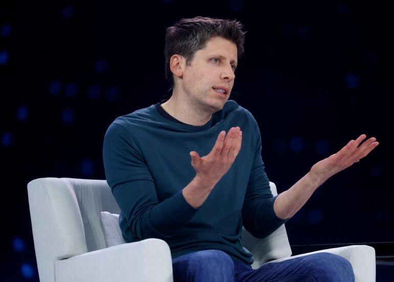 Sam Altman speaking at the Snowflake Summit.