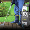 The Sun Joe pressure washer is a portable, electric machine. Get it on sale.