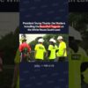 POTUS thanks the workers installing the beautiful flagpole on the South Lawn of the White House.