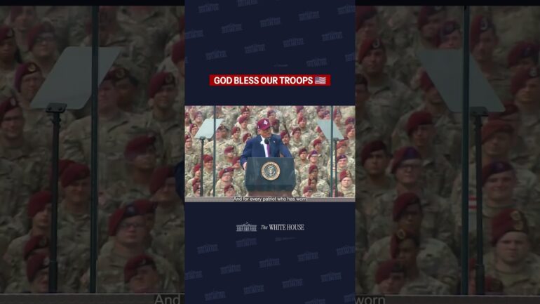 President Trump addresses troops at Fort Bragg. 🇺🇸