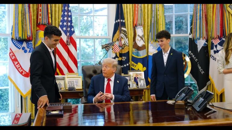 President Trump Welcomes Edan Alexander to the Oval Office