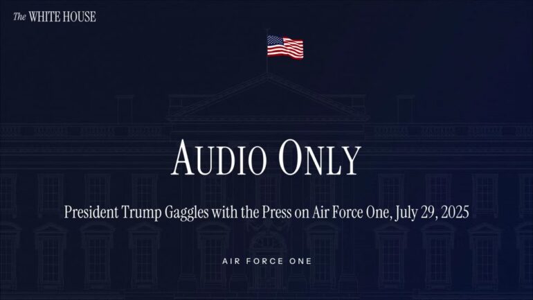 President Trump Gaggles with the Press on Air Force One, July 29, 2025