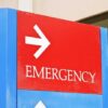 Emergency sign with arrow pointing right