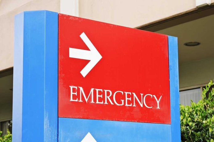 Emergency sign with arrow pointing right