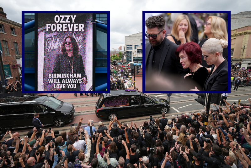 Sharon Osbourne and her children ‘moved to tears’ at Ozzy’s heartfelt funeral procession in Birmingham – One America News Network