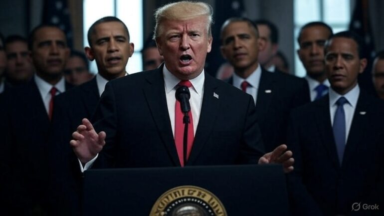 Politics: breaking: trump just called for obama’s treason indictment —