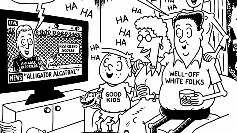Satire news: concentration scamp