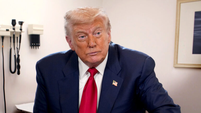 Satire news: trump examined by doctor after acknowledging existence of
