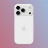 A mock-up iPhone 17 Pro featuring a lowered Apple logo