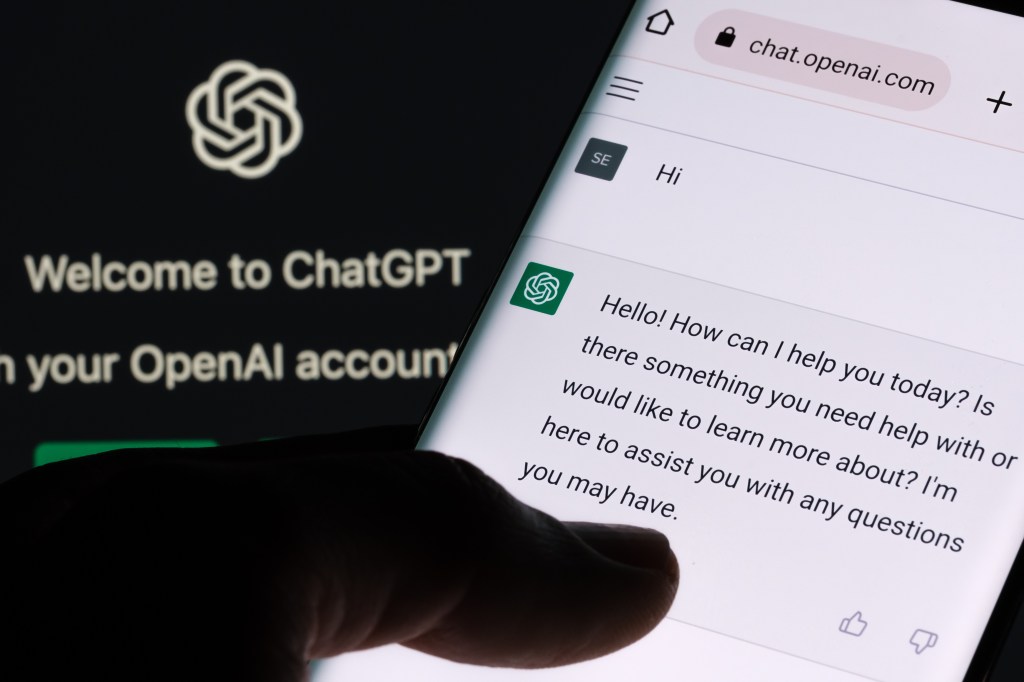 ChatGPT interface on a smartphone.