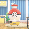 A poke ball machine positioned in a living room area