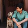 man with his dog