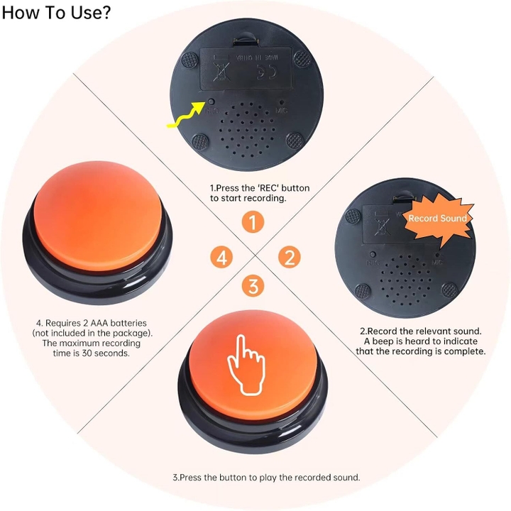 Speech buttons let you record your own voice saying familiar words and phrases.