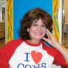 The author is shown in a recent photo at a library where she worked.