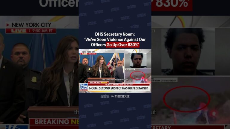 DHS Sec Noem: "We've seen violence against our officers go up over 830%..."