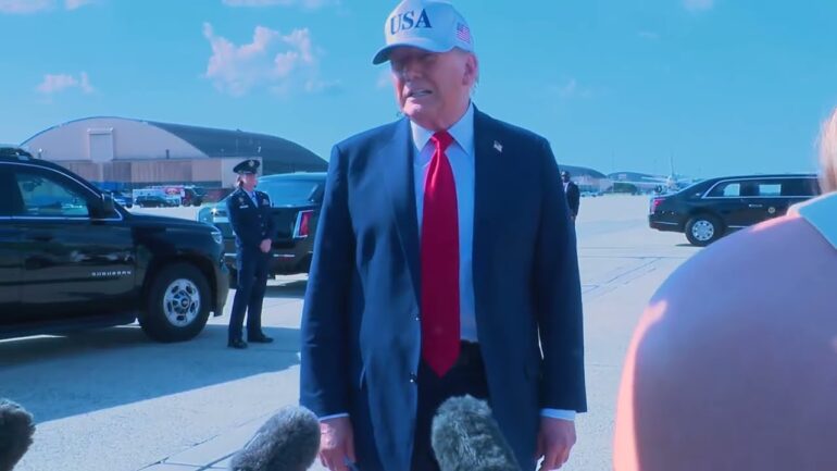 President Trump Gaggles with Press at Joint Base Andrews, July 03, 2025