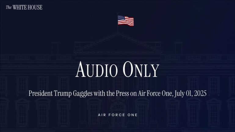 President Trump Gaggles with the Press on Air Force One, July 01, 2025