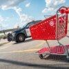 AUSTIN, TEXAS - AUGUST 11: An empty Target basket is seen near the grounds of a Target store on August 11, 2025 in Austin, Texas. 3 people have died after a gunman opened fire in the parking lot of a Target store in North Austin. The suspect has been arrested after being found by police in South Austin. (Photo by Brandon Bell/Getty Images)