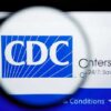 CDC logo magnified on a screen