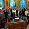 WASHINGTON, DC - AUGUST 25: U.S. President Donald Trump speaks as he meets with family members of victims of the "Abbey Gate" terrorist attack in the Oval Office at the White House on August 25, 2025 in Washington, DC. On August 26, 2021, ISIS-K carried out a terrorist attack at Hamid Karzai International Airport in Kabul, Afghanistan, killing 13 U.S. service members and approximately 170 Afghan civilians as they attempted to evacuate the country. (Photo by Chip Somodevilla/Getty Images)