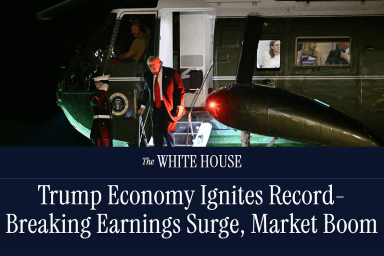 WH announces ‘Record-Breaking’ U.S. earnings, with stock market experiencing ‘significant gains’ under Trump admin