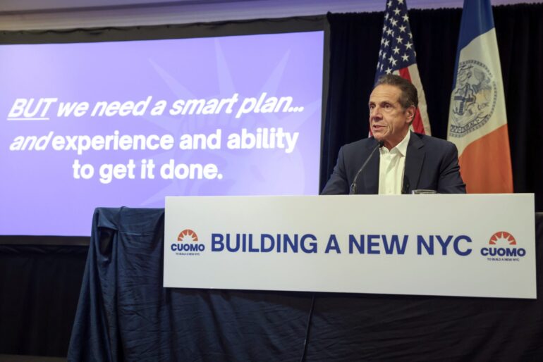 Politics: andrew cuomo is posing as the city's savior after