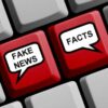 Keyboard keys labeled Fake News and Facts.